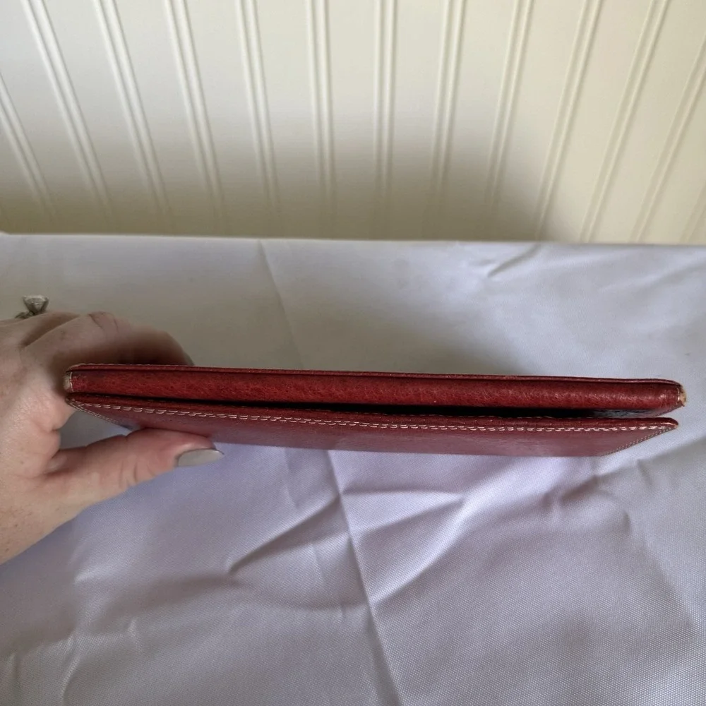 Paul Smith Unisex Red Leather Long Wallet Coin Change Purse Card Holder